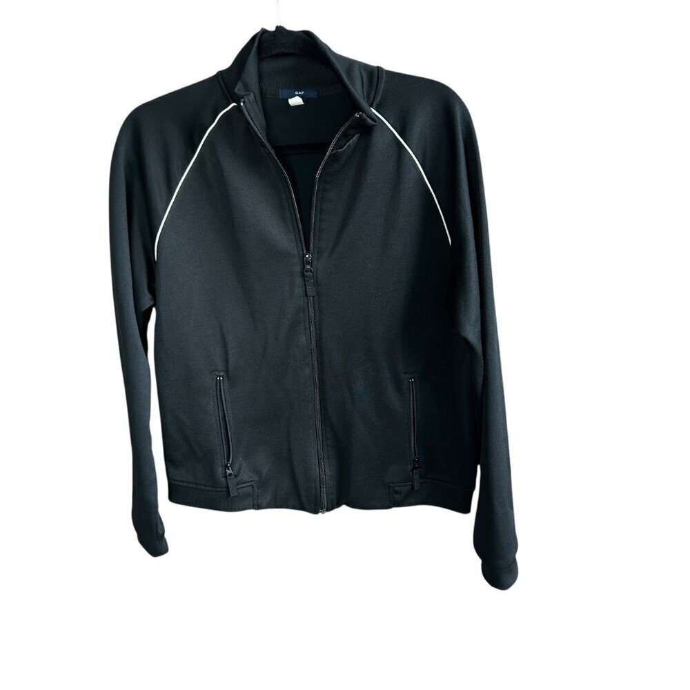 Gap Vintage Men's Black Track Full Zip Jacket Size Large